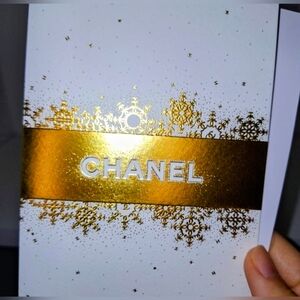 CHANEL White and Gold Blank Greeting Card NEW